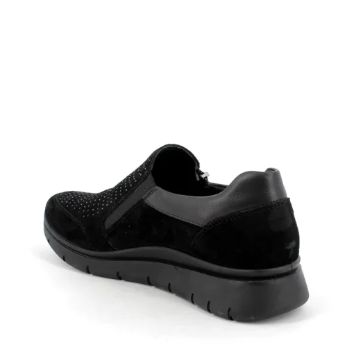 Sneakers Donna in Camoscio con Cerniera Latrale Nero