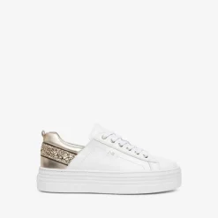 Sneakers donna  in pelle con lacci