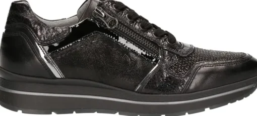 Sneakers donna in Pelle e Camoscio Nero