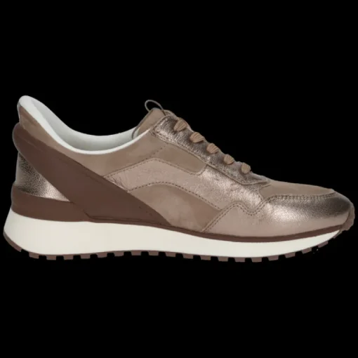 Sneakers donna mix di pelle e sintetico