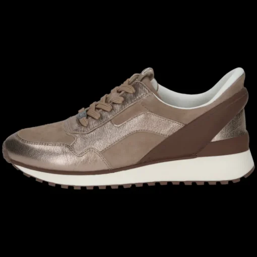Sneakers donna mix di pelle e sintetico