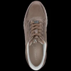 Sneakers donna mix di pelle e sintetico