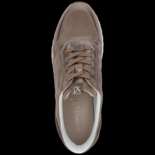 Sneakers donna mix di pelle e sintetico