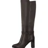 Stivale Con Tacco in Pelle Mocca