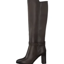 Stivale Con Tacco in Pelle Mocca