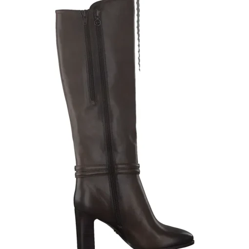 Stivale Con Tacco in Pelle Mocca