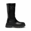 Stivale donna in pelle con cerniera.