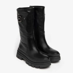 Stivale donna in pelle con cerniera.
