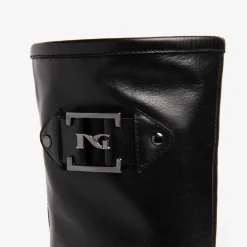 Stivale donna in pelle con cerniera.