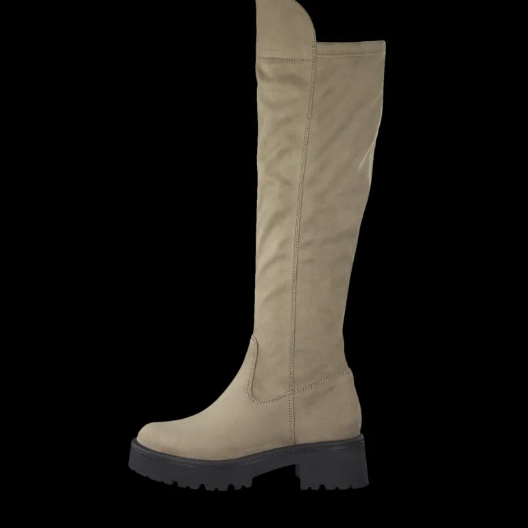 Stivale sopra al ginocchio in effetto camoscio