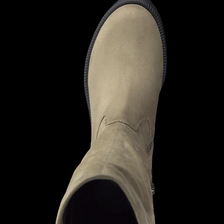 Stivale sopra al ginocchio in effetto camoscio