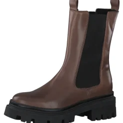 Stivaletto Con Elastici Laterali in Pelle Cognac
