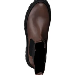 Stivaletto Con Elastici Laterali in Pelle Cognac