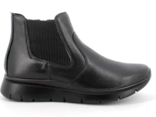 Stivaletto in Pelle con Elastici Laterali