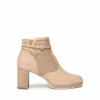 Stivaletto in pelle con tacco largo