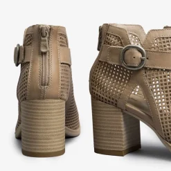 Stivaletto in pelle Open Too  Champagne