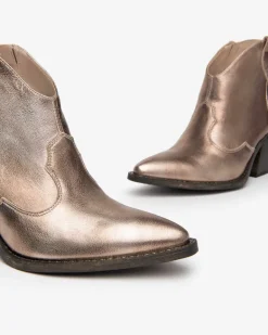 Stivaletto stile texano in pelle laminata