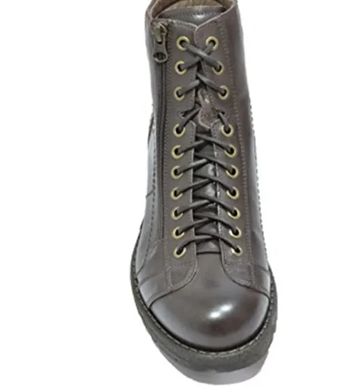Stivaletto uomo in pelle con lacci e cerniera